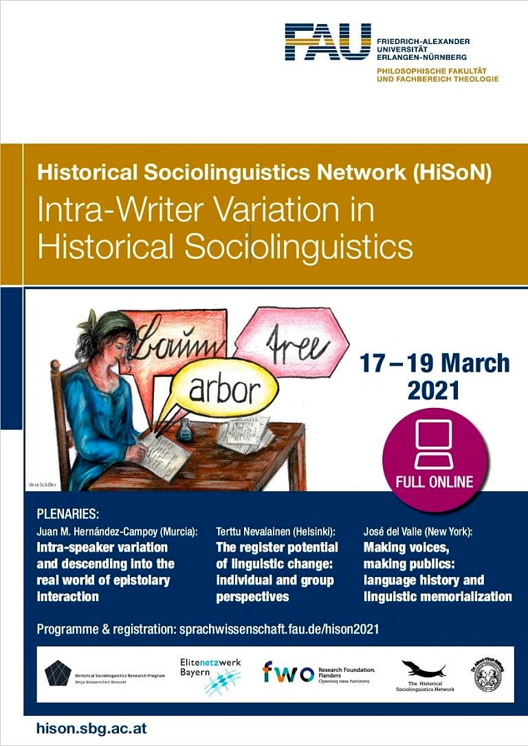 17.-19. März 2021: Virtuelle Tagung „Intra-Writer Variation in Historical Sociolinguistics“