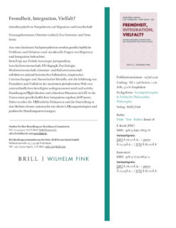 Zum Artikel "Ankündigung der Veröffentlichung: Christine Lubkoll/Eva Forrester/Timo Sestu (Hrsg.): Fremdheit, Integration, Vielfalt? (Verlag Wilhelm Fink)"