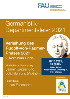Zum Artikel "26. Oktober 2021: Festakt und Begrüßungsveranstaltung des Departments Germanistik und Komparatistik"