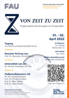 Zum Artikel "01. / 02. April 2022 Tagung: Von Zeit zu Zeit – Polyperspektivische Konzepte von Temporalität“"
