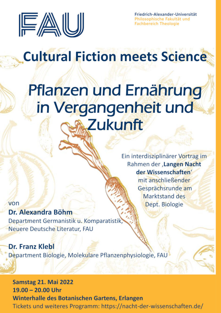 21. Mai 2022: Cultural Fiction meets Science – Pflanzen und Ernährung in Vergangenheit und Zukunft