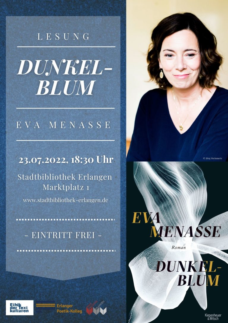 23. Juli 2022: Eva Menasse liest im Rahmen des Poetikkollegs