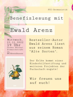 Zum Artikel "23. November 2022: Ewald Arenz liest aus „Alte Sorten“"