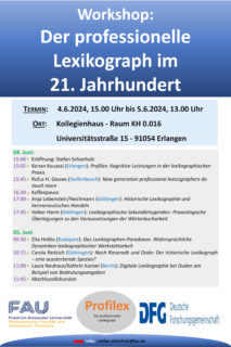 Zum Artikel "4./5. Juni 2024: Der professionelle Lexikograph im 21. Jahrhundert"