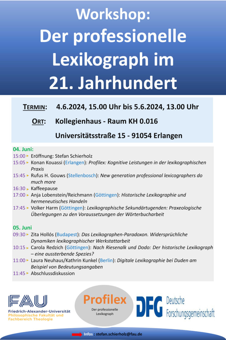 4./5. Juni 2024: Der professionelle Lexikograph im 21. Jahrhundert