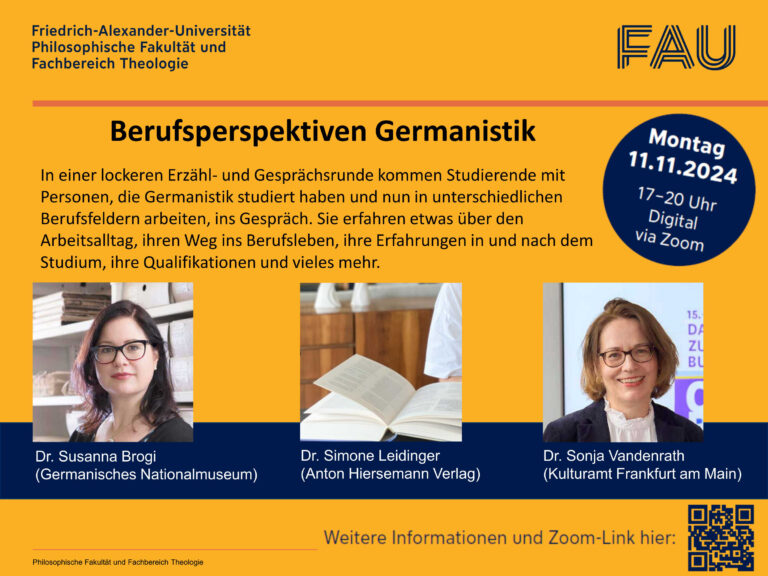 11. November 2024: Berufsperspektiven Germanistik
